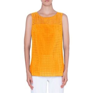 Akris Punto Orange Lace Dot Tank Blouse size 8